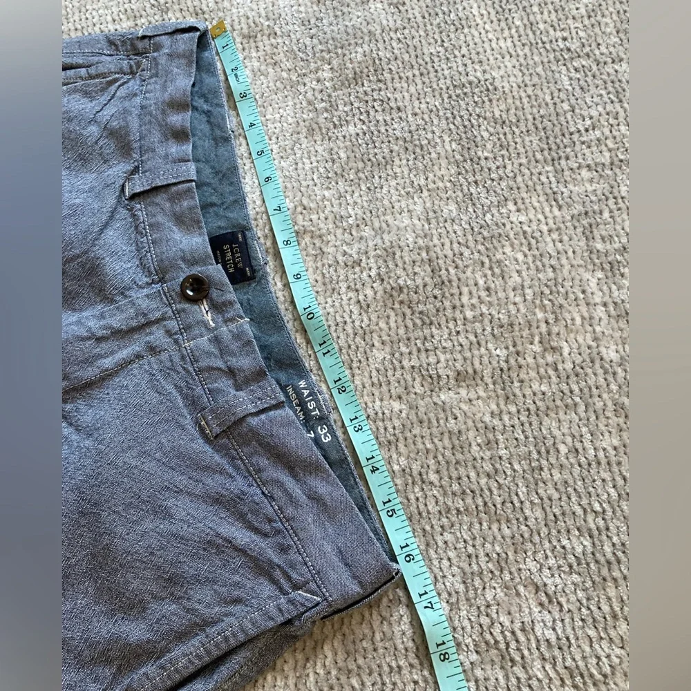 J. Crew Chambray‎ Shorts Waist 33 Inseam 7 Stretch Resort Wear Spring Preppy